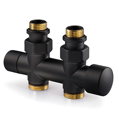 OVUS H-blok 2x1/2 50mm recht knop L/R therm.voorb mat zwart DRL - afb. 1