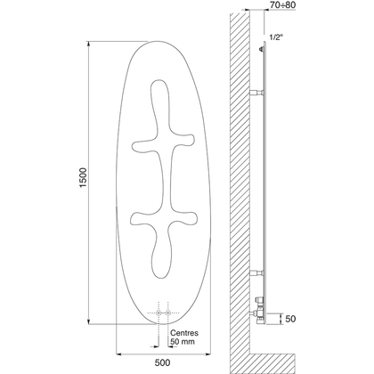 Paneelradiator Jungle 1500x500x10 verticaal 557W DRL - afb. 3