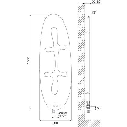 Paneelradiator Jungle 1500x500x10 verticaal cnt control 557W DRL - afb. 3