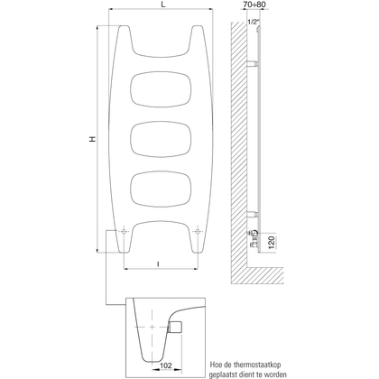 Paneelradiator Movie 1130x510x10 385W DRL - afb. 3