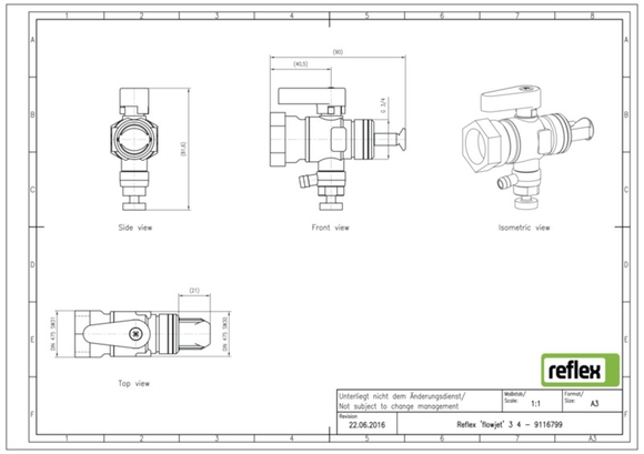 Reflex doorstroomarmatuur 3/4" Flowjet 9 - afb. 4