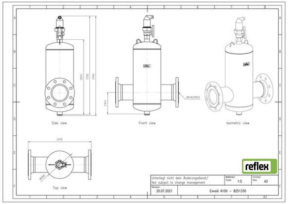 Reflex exair lucht DN 100 flensaansluiti - afb. 5