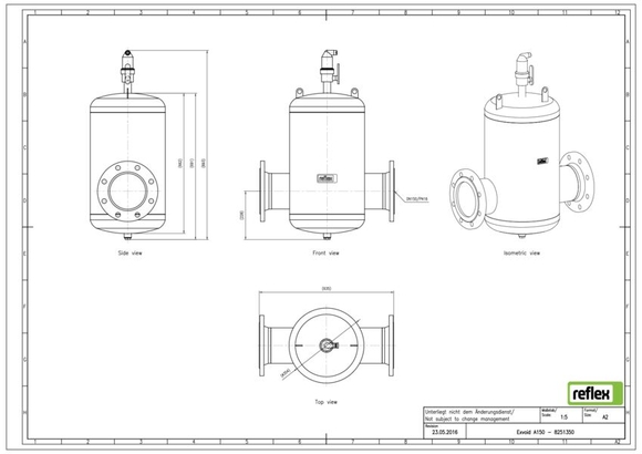 Reflex exair lucht DN 150 flensaansluiti - afb. 3