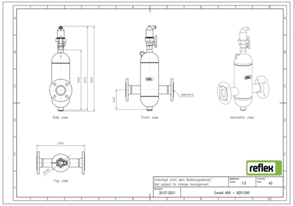 Reflex exair lucht DN 50 flensaansluitin - afb. 6
