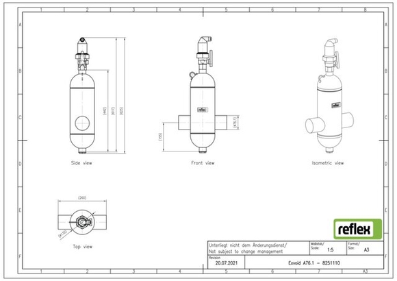 Reflex exair lucht DN 76.1 lasaansluitin - afb. 5