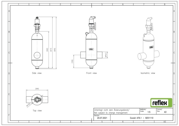 Reflex exair lucht DN 76.1 lasaansluitin - afb. 6