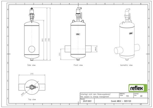 Reflex exair lucht DN 88.9 lasaansluitin - afb. 5