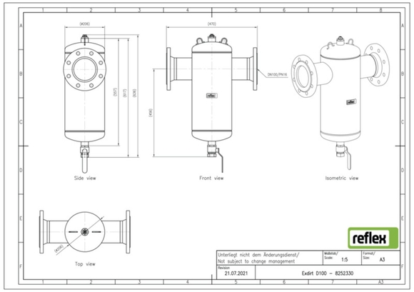 Reflex Exdirt vuil DN 100 flensaansluiti - afb. 4