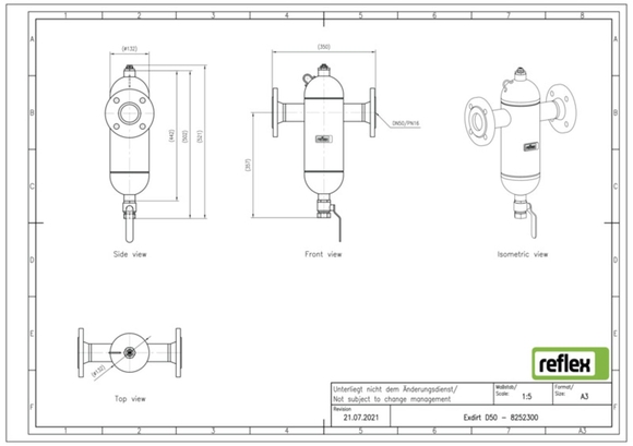 Reflex Exdirt vuil DN 50 flensaansluitin - afb. 4