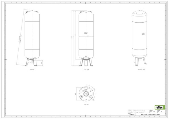Reflex exp.vat 1000DE 10B 4,0 D=740mm bl - afb. 4