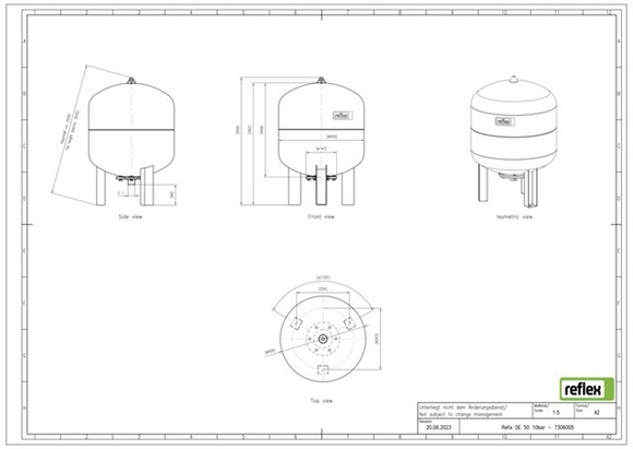Reflex exp.vat 50 DE 10bar 4,0 blauw 730 - afb. 2