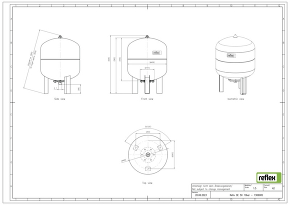 Reflex exp.vat 50 DE 10bar 4,0 blauw 730 - afb. 3
