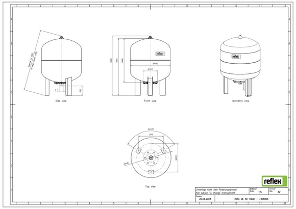 Reflex exp.vat 50 DE 10bar 4,0 blauw 730 - afb. 3