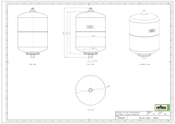 Reflex exp.vat 8 DE 25bar 4,0 blauw 7290 - afb. 4