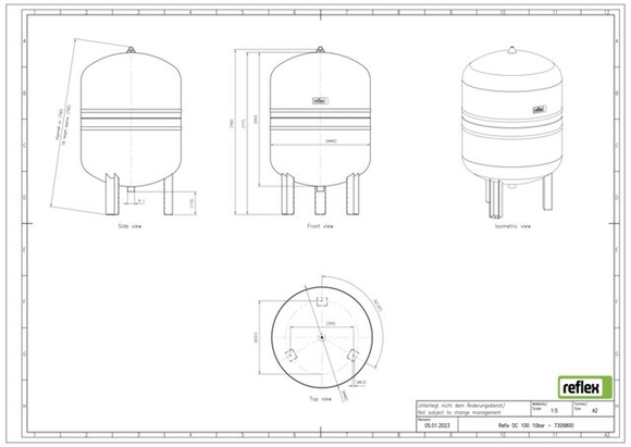 Reflex exp.vat DC100 10bar sanitair comp - afb. 3
