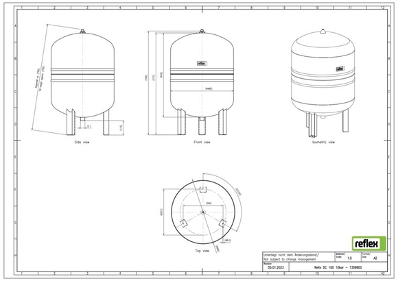 Reflex exp.vat DC100 10bar sanitair comp - afb. 3