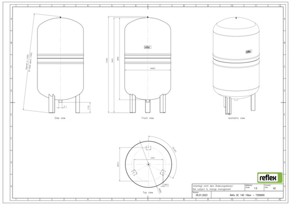 Reflex exp.vat DC140 10bar sanitair comp - afb. 3