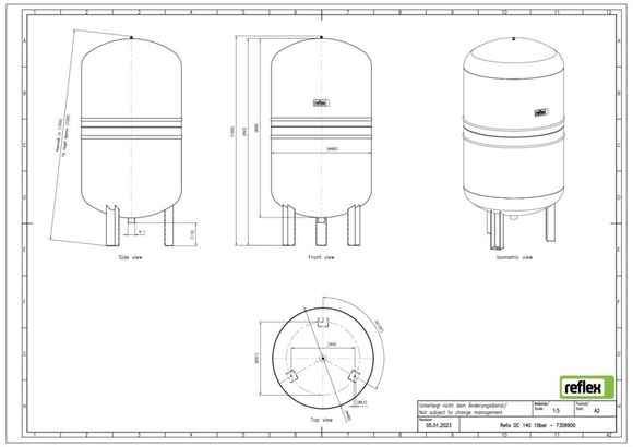 Reflex exp.vat DC140 10bar sanitair comp - afb. 3
