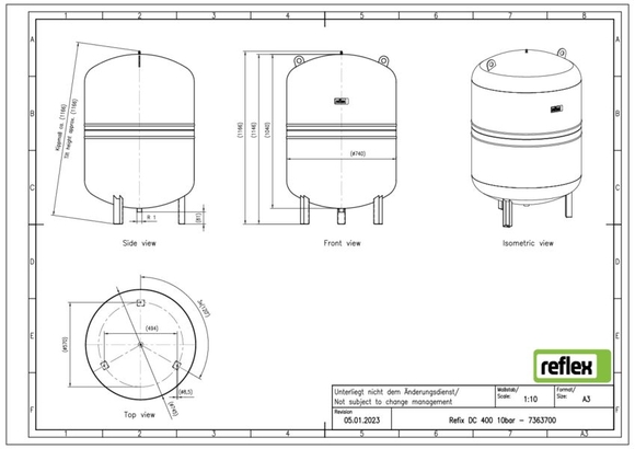Reflex exp.vat DC400 10bar sanitair comp - afb. 3