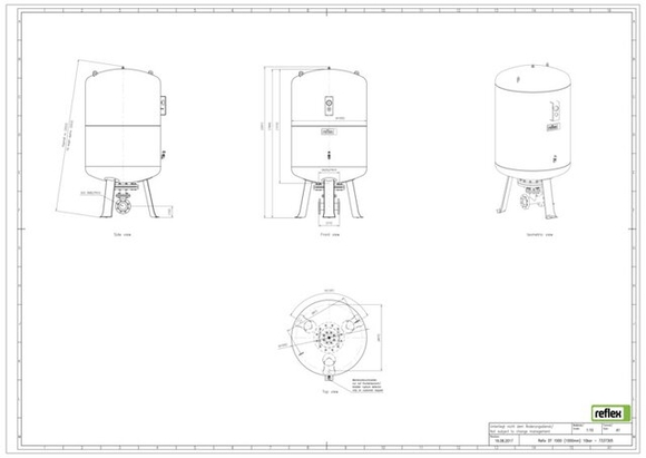 Reflex exp.vat DT1000/1000 10bar DN80/PN - afb. 2