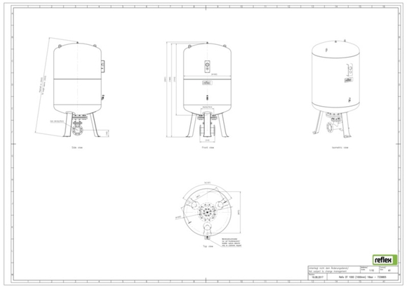 Reflex exp.vat DT1000/1000 16bar DN100/P - afb. 3