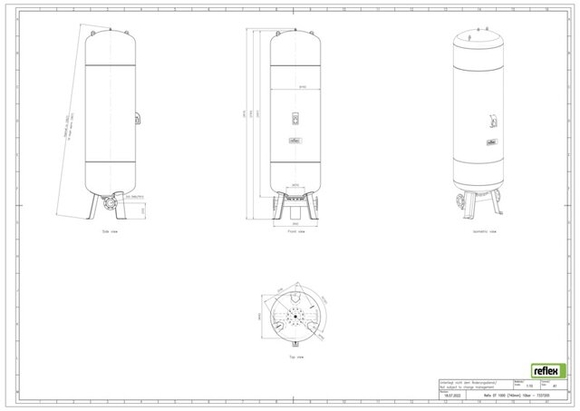 Reflex exp.vat DT1000/740 10bar DN80/PN1 - afb. 2