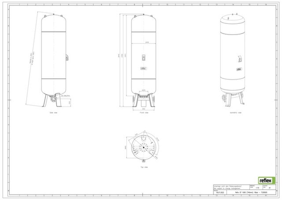Reflex exp.vat DT1000/740 16bar DN65/PN1 - afb. 2