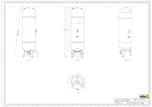 Reflex exp.vat DT1000/740 16bar DN80/PN1 - afb. 3