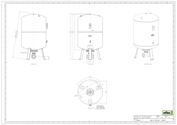 Reflex exp.vat DT1500 16bar DN100/PN16 d - afb. 3