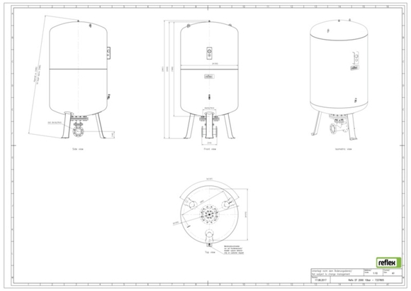 Reflex exp.vat DT2000 10bar DN100/PN16 d - afb. 3