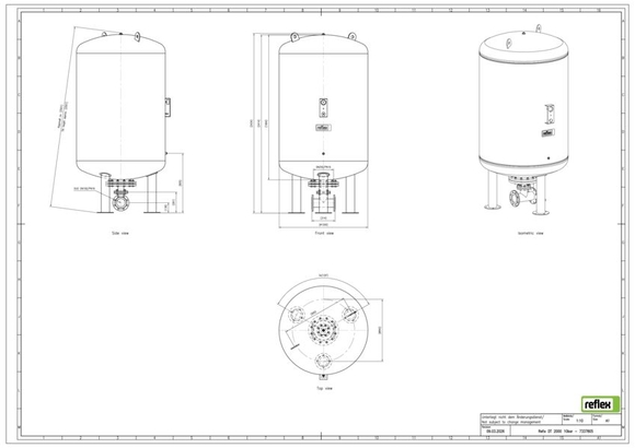 Reflex exp.vat DT2000 10bar DN100/PN16 d - afb. 3