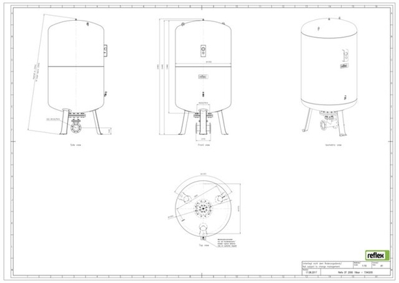 Reflex exp.vat DT2000 16bar DN100/PN16 d - afb. 2