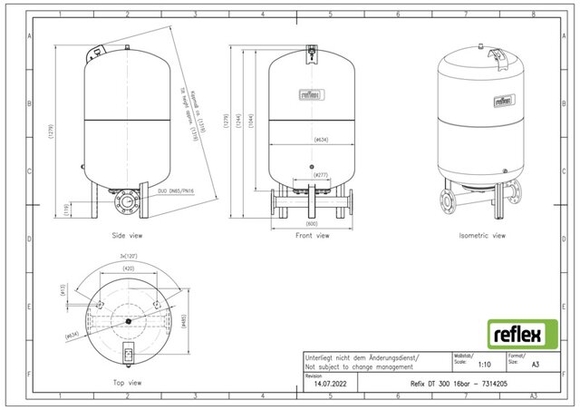 Reflex exp.vat DT300 16bar DN65/PN16 duo - afb. 2
