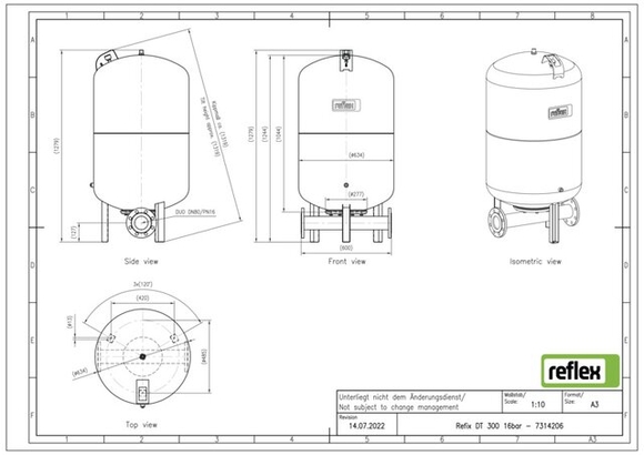 Reflex exp.vat DT300 16bar DN80/PN16 duo - afb. 2