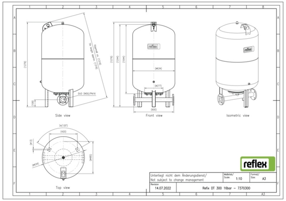 Reflex exp.vat DT300 16bar PN50/PN16 duo - afb. 3