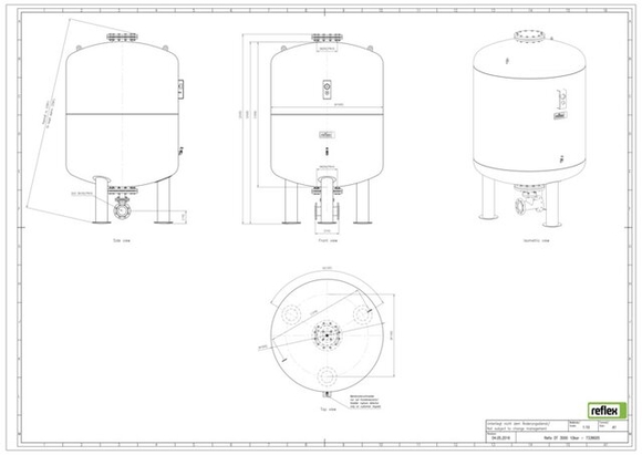 Reflex exp.vat DT3000 10bar DN100/PN16 d - afb. 3