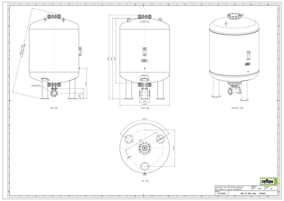 Reflex exp.vat DT3000 16bar DN100/PN16 d - afb. 3
