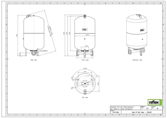 Reflex exp.vat DT500 10bar DN65/PN16 duo - afb. 3