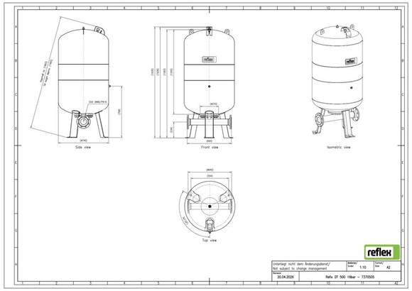 Reflex exp.vat DT500 16bar DN65/PN16 duo - afb. 3