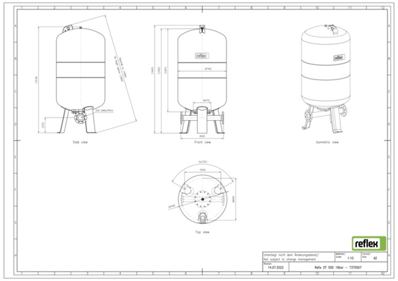 Reflex exp.vat DT500 16bar DN80/PN16 duo - afb. 3