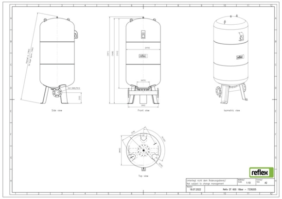 Reflex exp.vat DT600 16bar DN80/PN16 duo - afb. 5
