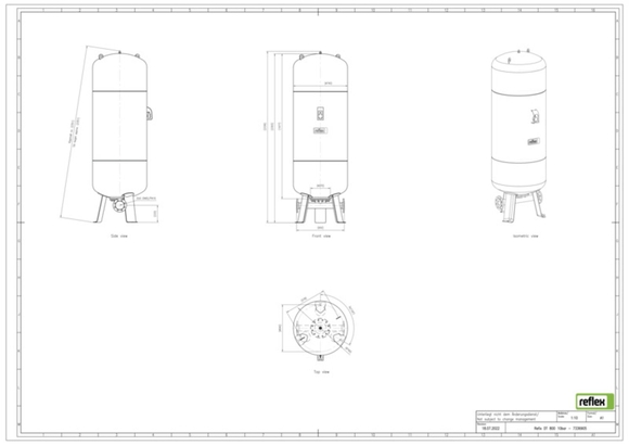 Reflex exp.vat DT800 10bar DN65/PN16 duo - afb. 3