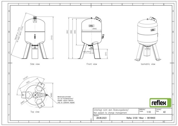 Reflex exp.vat G100 16bar 3,5 met manome - afb. 3