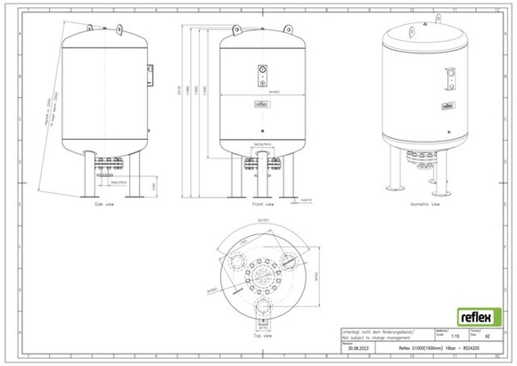 Reflex exp.vat G1000/1000 16bar met mano - afb. 3