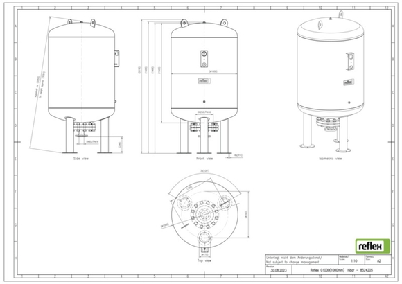 Reflex exp.vat G1000/1000 16bar met mano - afb. 4