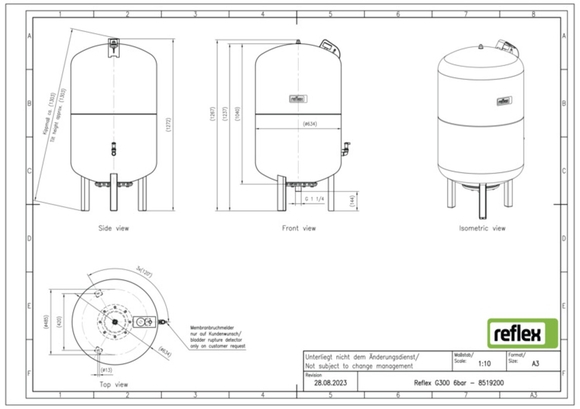 Reflex exp.vat G300 6bar 3,5 met manomet - afb. 4