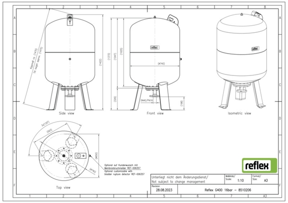 Reflex exp.vat G400 16bar 3,5 met manome - afb. 4