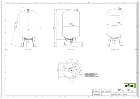 Reflex exp.vat G500 16bar 3,5 met manome - afb. 3
