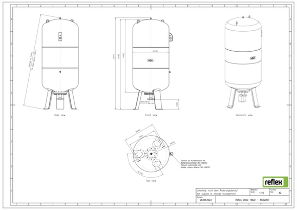 Reflex exp.vat G600 16bar 3,5 met manome - afb. 4