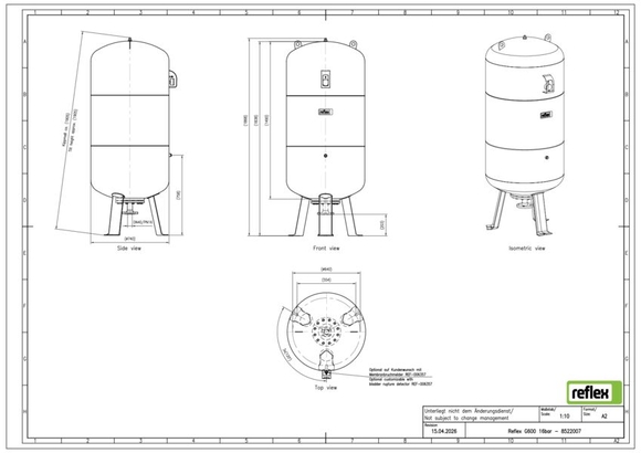 Reflex exp.vat G600 16bar 3,5 met manome - afb. 3